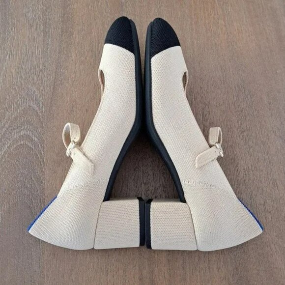 ROTHY'S The Mary Jane Heel - Color: Cream Captoe - Size: 7 - Picture 9 of 11